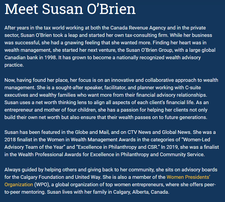 Susan O'Brien Financial Advisor