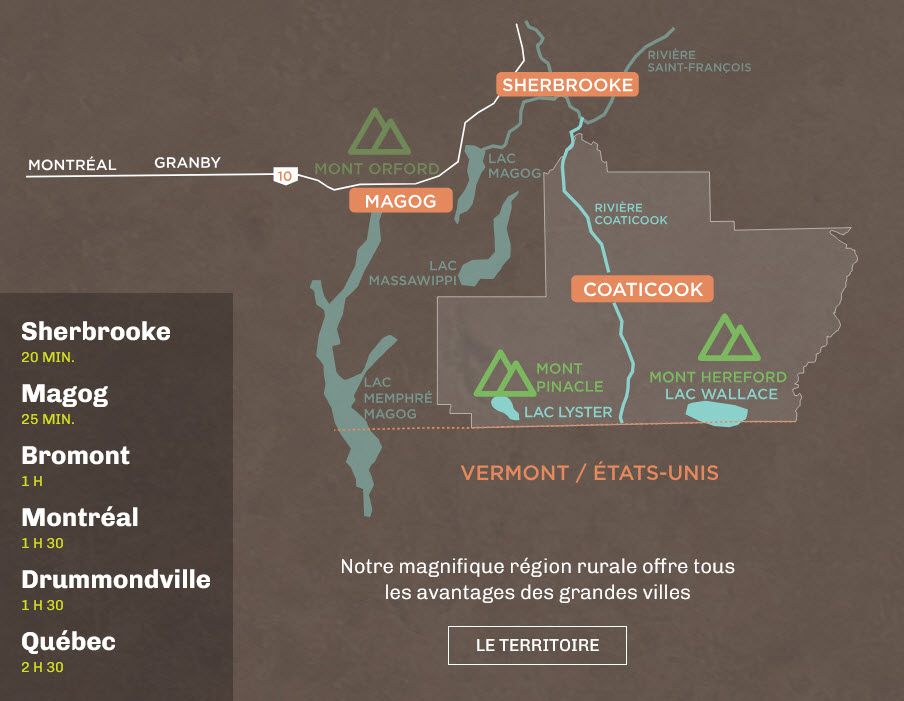 Carte Région de Coaticook